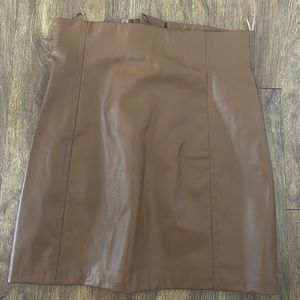 Zara brown leather skirt